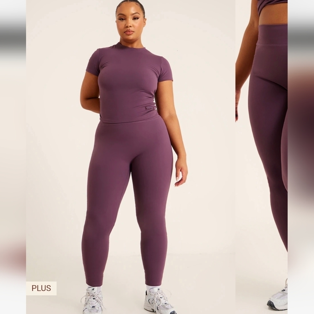 NWT PrettyLittleThing Plus Eggplant Contour Sculpt Leggings